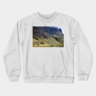 Sightseers at the Trotternish Ridge, Isle of Skye, Scotland Crewneck Sweatshirt